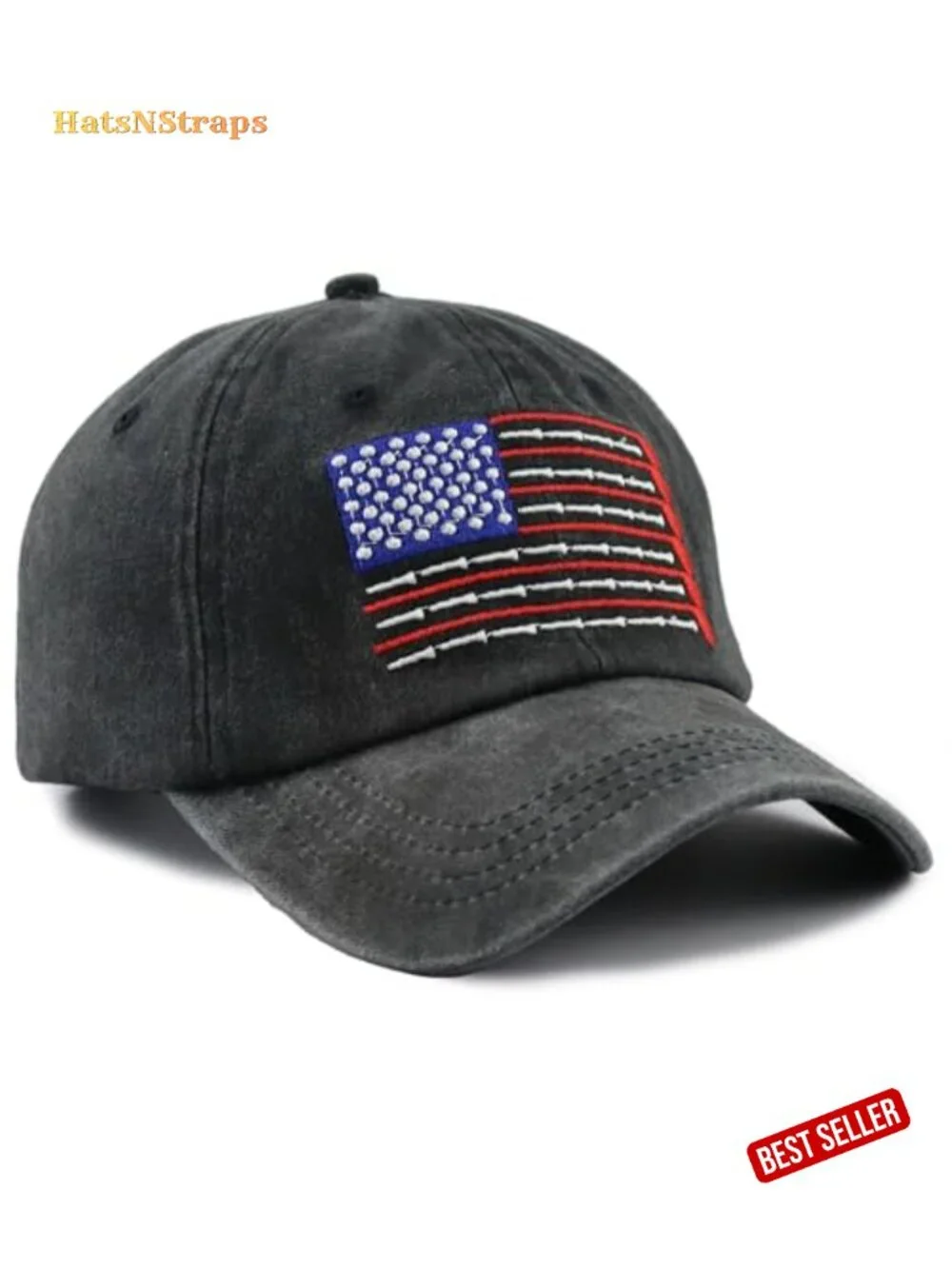 Vintage Adjustable Cotton Golfing Baseball Cap American Flag